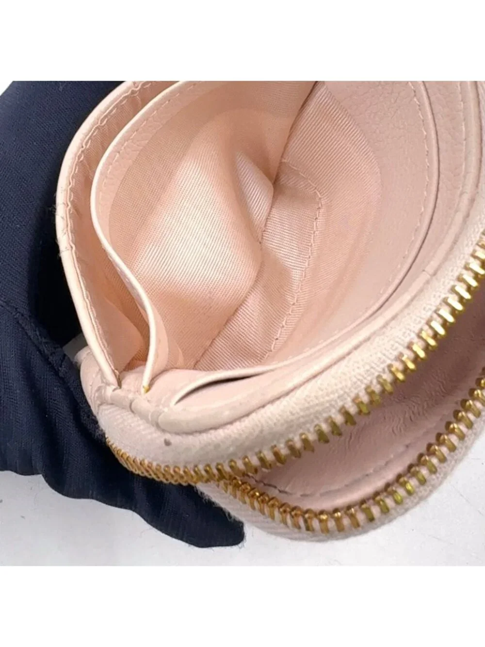 Dior Cannage Leather Light Pink Wallet Gold